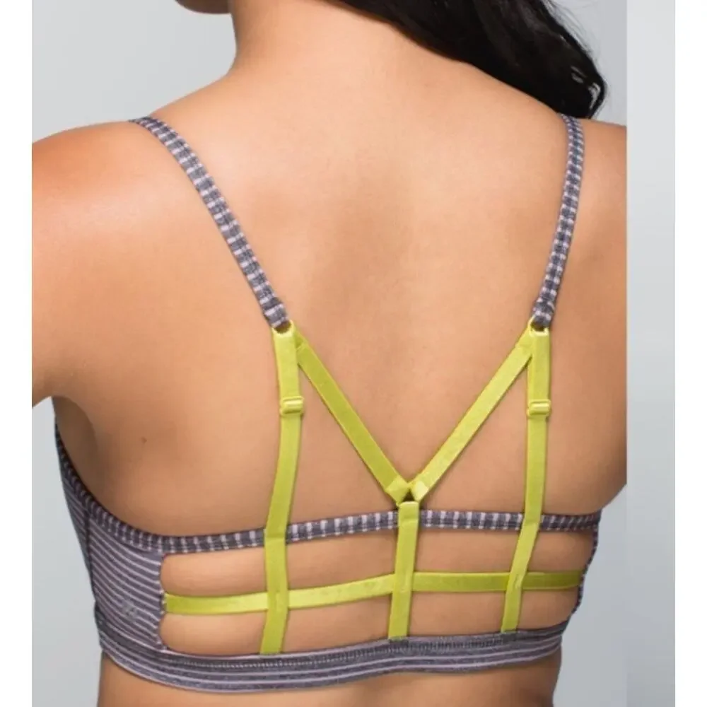 Lululemon Bra Women 4 XXS 2XS Hyper Stripe Seek The Heat Bralette Yoga Athletica